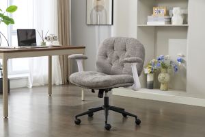 Chaise pivotante accoudoirs rabattables grise