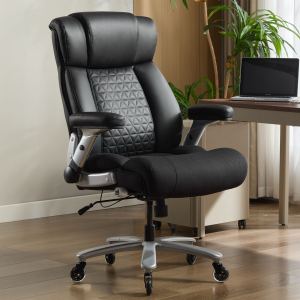 Chaise bureau grande taille 500lbs appui lombaire tissu cuir respirable