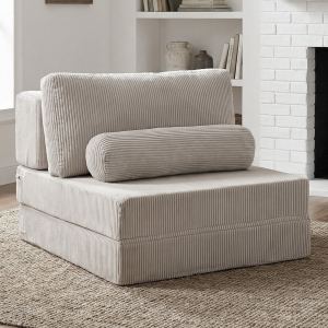 Canapé modulaire château pliable, gris clair, design créatif