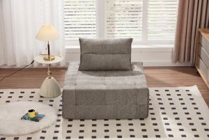 Canapé modulaire assise profonde, dossier ajustable, chenille kaki