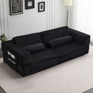 Causeuse jeu modulable noir 1 siège centre côté