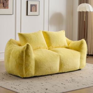 Causeuse géante adultes, ultra moelleux, jaune