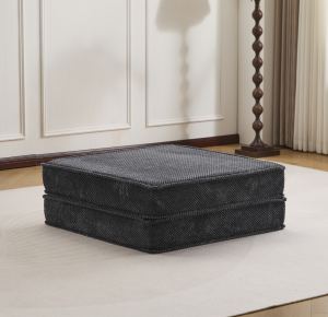 Causeuse Mahjong convertible avec ottoman, gris foncé