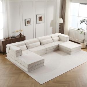 Sofa compression Mahjong modulaire 4 places blanc