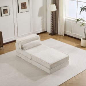Canapé Mahjong compression, convertible, modulaire, blanc