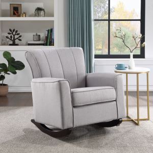 Fauteuil bascule Denzell lin gris clair