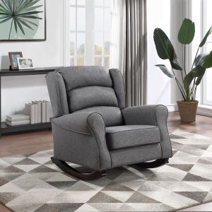 Chaise berçante Fabien tissu gris