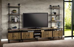 Ensata II Meuble TV chêne rustique noir