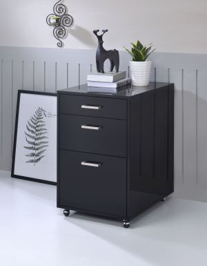 Coleen Armoire noir brillant et chrome