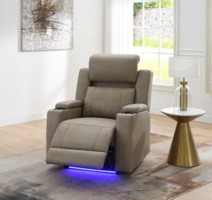 Fauteuil inclinable Lugo cuir avec porte-gobelet