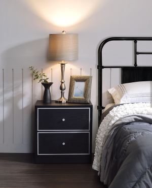 Table accent Jabir noir-argent