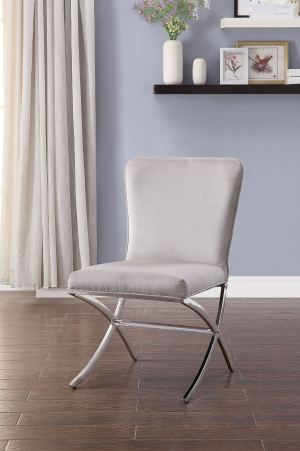 Chaise accent Daire velours gris clair chrome série 2