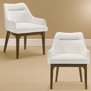 Kasha Chaise d'appoint chenille chêne vintage, ensemble 2