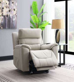 Marsha Fauteuil motorisé gris clair, chauffant, massage
