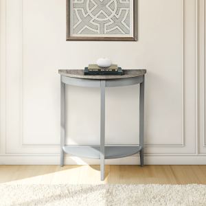 Table console Justino chêne naturel gris