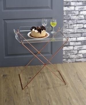 Cercie Table plateau acrylique transparent fini cuivre