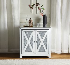 Console Noralie miroir diamants faux cristaux
