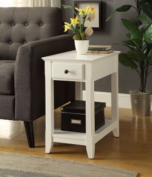 Bertie table accent blanc