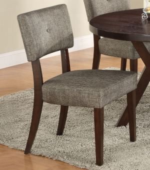 Ensemble 2 fauteuils côté Drake gris tissu finition espresso