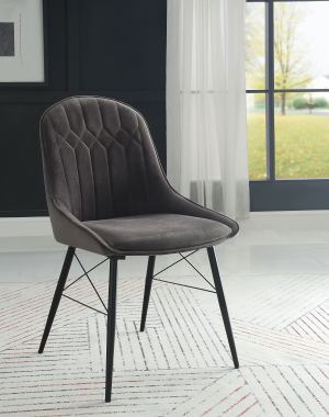 Abraham Chaise côté tissu gris ensemble 2