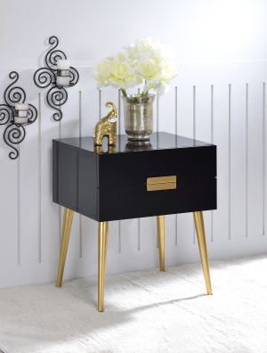 Table d'appoint Denvor noir or