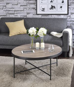 Bage Table basse chêne gris métal
