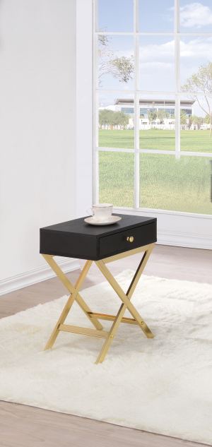 Table accent Coleen noir laiton