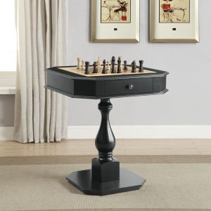 Table jeu Bishop réversible, échecs-dames, noir
