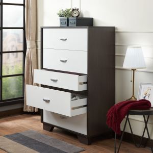 Eloy commode blanc finition expresso