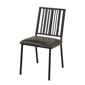 Chaise Zudora cuir synthétique noir ensemble 2