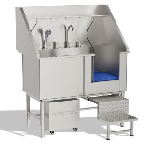 Station lavage chiens acier inoxydable 50 po