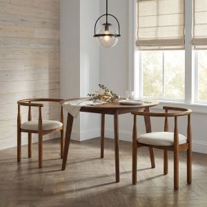 Chaise salle à manger bois jambes, ensemble 2 pcs