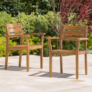 2 chaises STAMFORD bois acacia, terrasse jardin