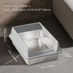 Litière chat acier inoxydable retrait personnel