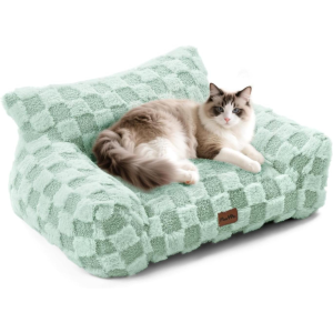 Made4Pets Medium Sage Green Plaid Pet Sofa Bed,Pickup Only