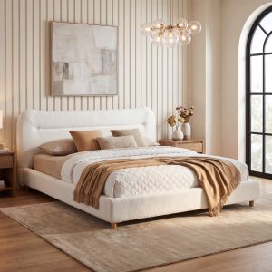 Lit plush 72po tête courbe teddy bear crème