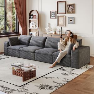 Canapé Cloud 134po corduroy gris foncé modulaire