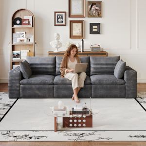 Canapé nuage 102 po corduroy profond sans assemblage gris