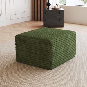 Pouf sofa cordon velours vert, sans assemblage requis