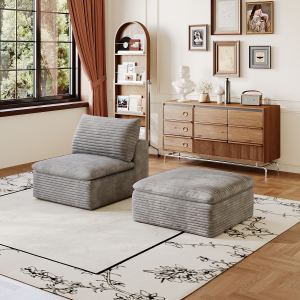 1 siège milieu 1 pouf gris