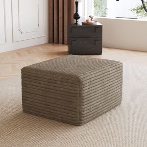 Pouf sofa cordon velours chameau, sans assemblage requis