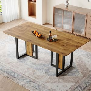 Table à manger rectangulaire 78.7x39.3x30" bois motifs
