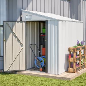 Cabanon appenti 4x7pi métal blanc porte verrouillable