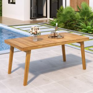 Table patio acacia 69po bois massif couleur naturelle