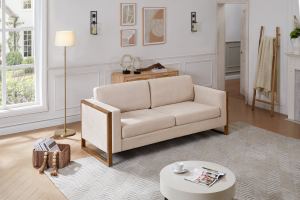 Causeuse 79" moderne, pieds bois massif, 3 places