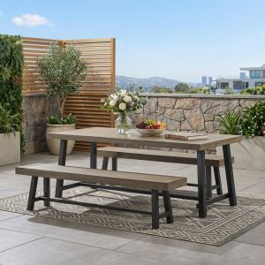 Ensemble pique-nique acacia 3 pcs gris
