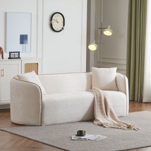 Canapé Coral 82 po bouclé beige 3 places