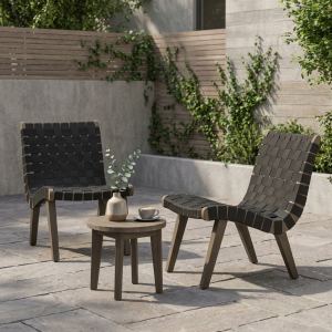 Ensemble mobilier patio bois 3 pièces