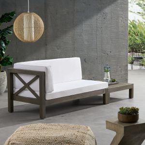 Banc coin BRAVA croix blanc table café