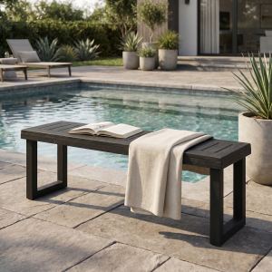 Banc repas bois acacia ext. gris foncé